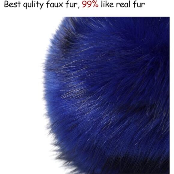 Faux Fur Cossack Russian Style Hat Blue - Picture 4 of 7